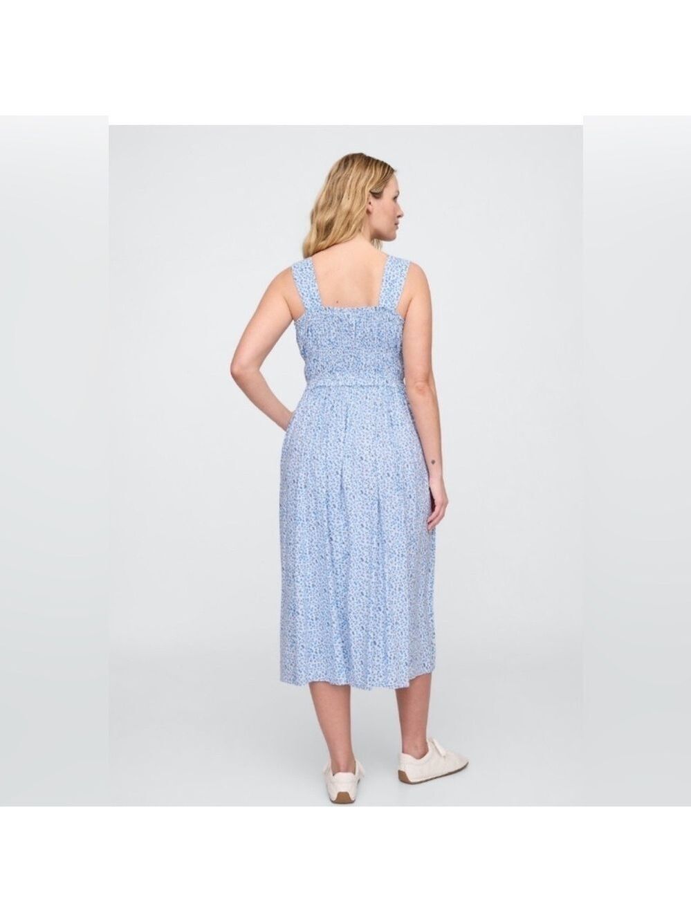 Gap Ditsy Floral Smocked Summer Vacation Maxi Dress Wedding Guest NWT XL - Picture 6 of 7